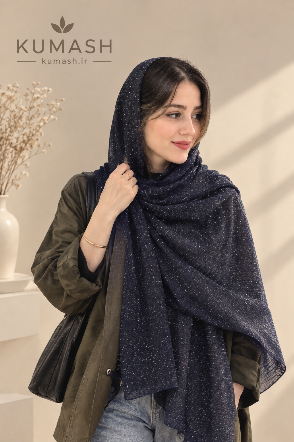 شال زنانه لمه‌دار
